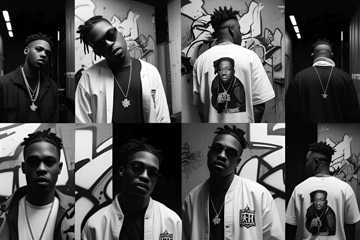 Instagram profile grid of a hip-hop artist with consistent branding and visuals