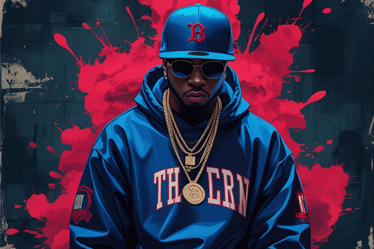 Promotional poster of an independent hip-hop artist with consistent brand design