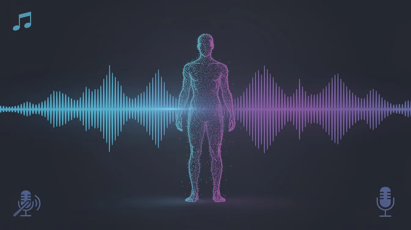 The image depicts a user-friendly online vocal remover tool interface, showcasing features that allow users to easily separate vocals from their favorite songs and create karaoke tracks. It highlights the powerful AI technology used to isolate vocals, ensuring high audio quality for music production and live performances.