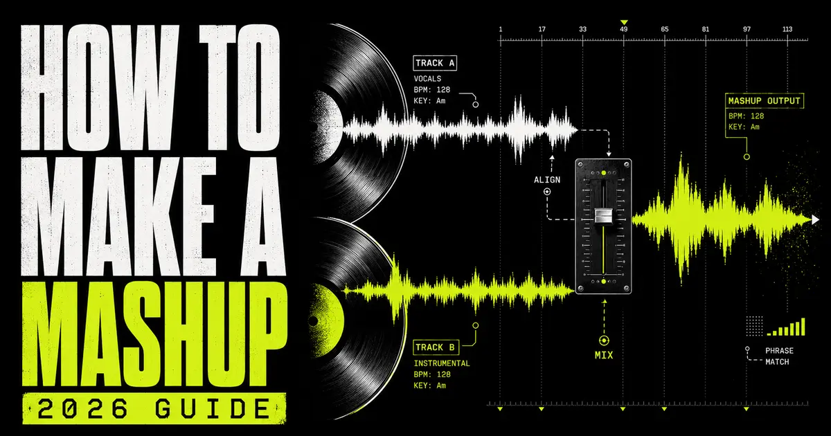 How to make a song mashup by matching BPM and key and combining isolated vocals with instrumental stems