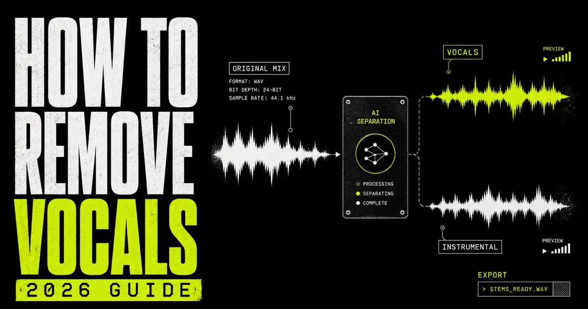 Removing vocals from a song with AI to create an instrumental and isolated acapella