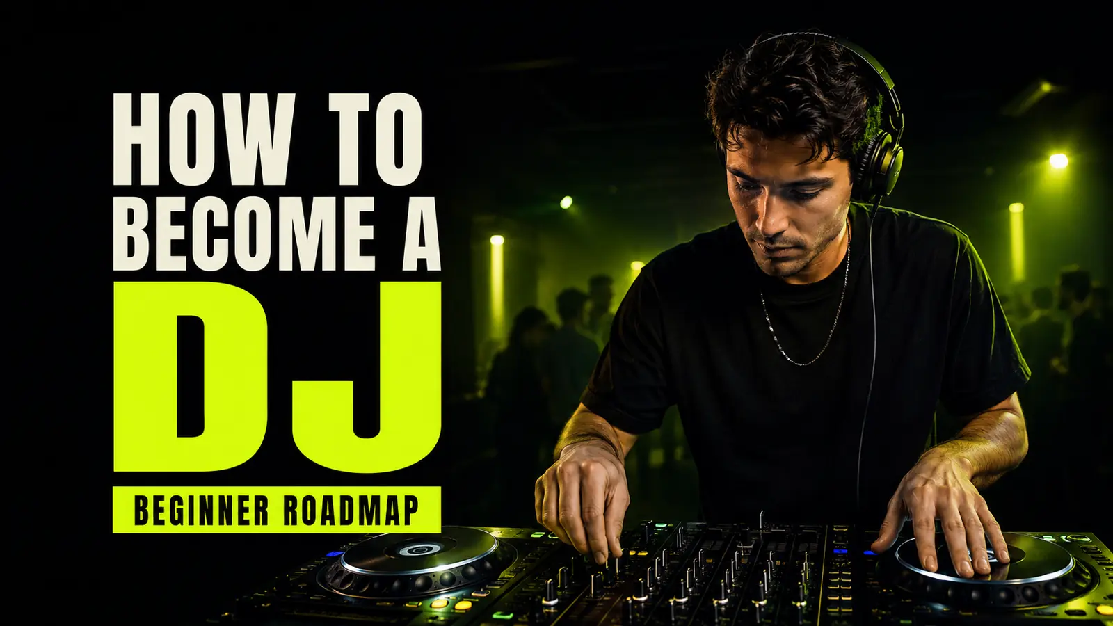 Beginner DJ practising beatmatching on a controller before recording a first live mix